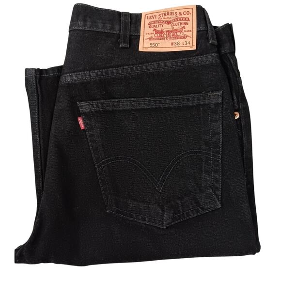 Levis Other - Levis 550 Jeans Mens 38X34 Black Vintage Relaxed Fit Straight Leg Western Casual